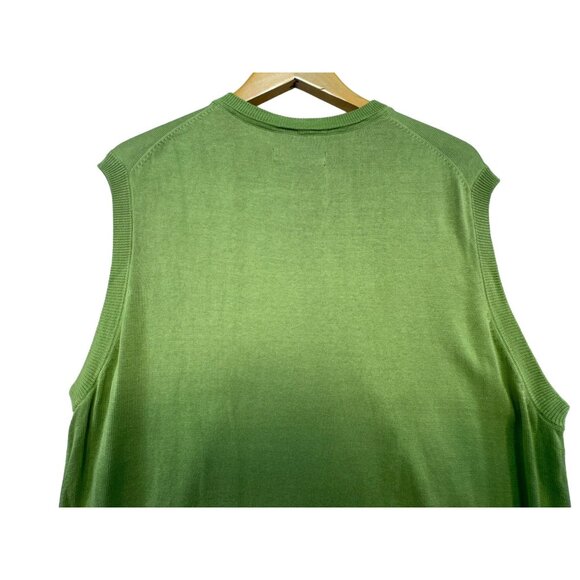 Kenneth Roberts Platinum Sleeveless Sweater Vest M Green Silk Blend - Picture 10 of 10